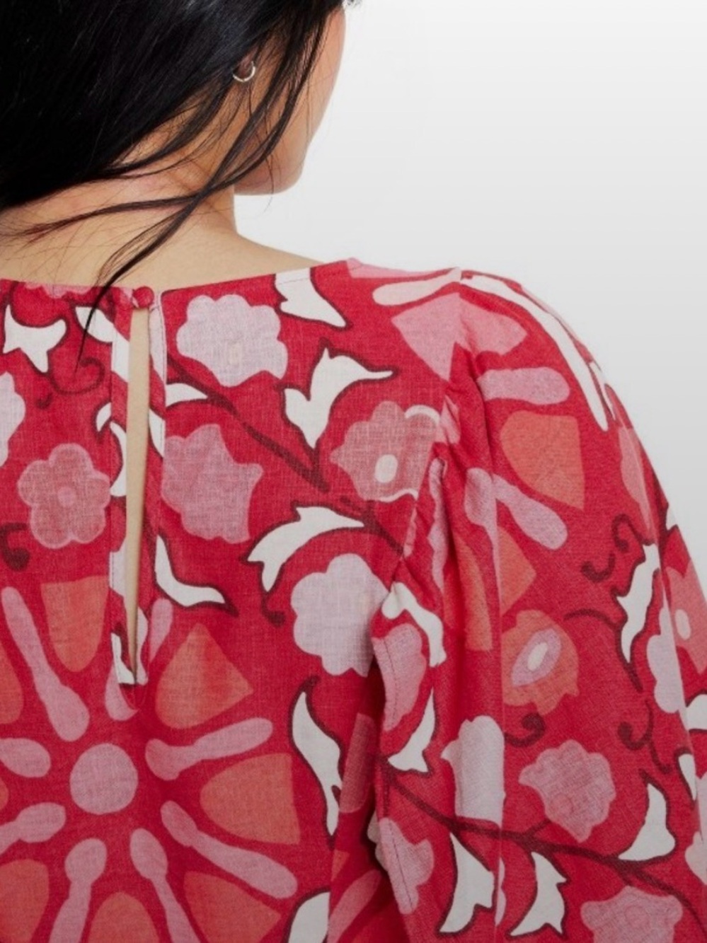 Pink Floral Midi Dress with Ruffle Hem - Picture 2 of 14